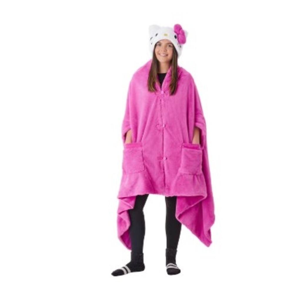 Hello Kitty Adult Licensed 43" x 81" Hooded Blanket